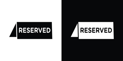 Fototapete - Reservation table icon in flat version on black and white background