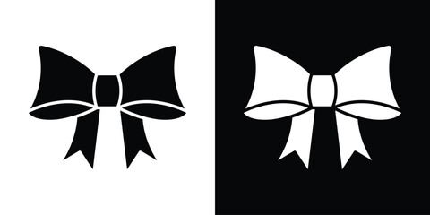 Poster - Ribbon icon in flat version on black and white background