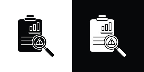 Fototapete - Risk analysis icon in flat version on black and white background