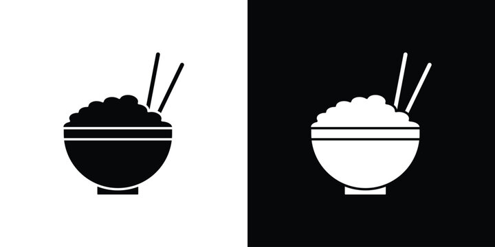 Rise Bowl icon in flat version on black and white background