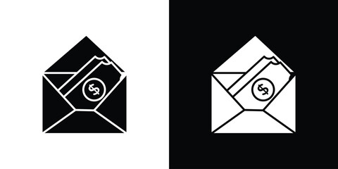 Fototapete - Salary icon in flat version on black and white background