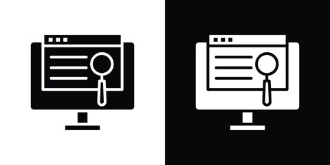 Leinwandbilder - Search online icon in flat version on black and white background