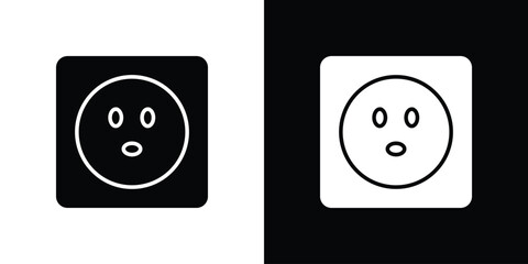 Fototapete - Socket icon in flat version on black and white background