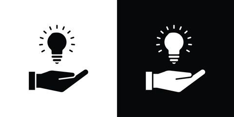 Fototapete - Solution Provide icon in flat version on black and white background