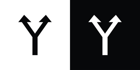 Fototapete - Split icon in flat version on black and white background