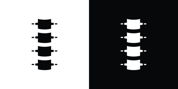 Spinal column icon in flat version on black and white background