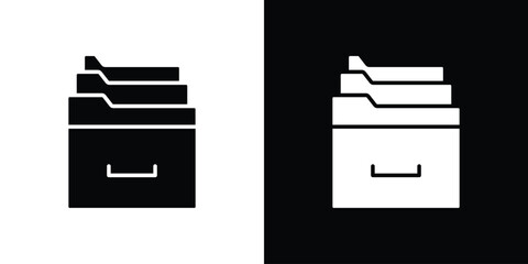Fototapete - Store files icon in flat version on black and white background