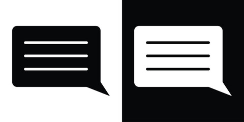 Fototapete - Subtitles icon in flat version on black and white background