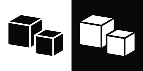 Fototapete - Sugar icon in flat version on black and white background