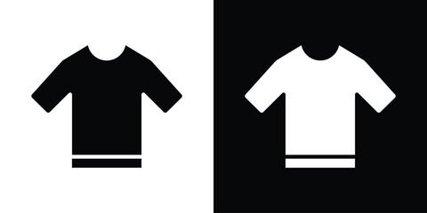 Fototapete - T shirt icon in flat version on black and white background