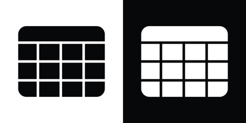 Fototapete - Table layout icon in flat version on black and white background