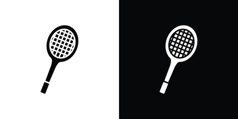 Aufkleber - Tennis icon in flat version on black and white background