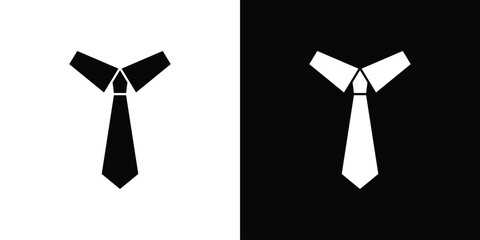 Aufkleber - Tie icon in flat version on black and white background