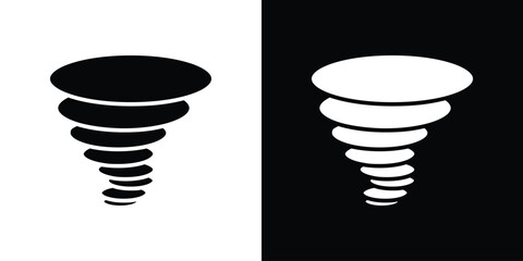 Poster - Tornado icon in flat version on black and white background