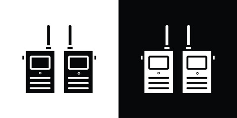 Aufkleber - Two way radio icon in flat version on black and white background