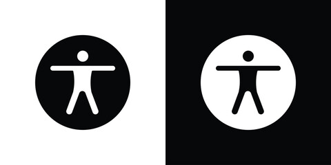 Aufkleber - Universal access icon in flat version on black and white background