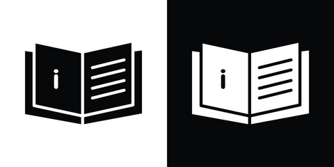 Fototapete - User guide icon in flat version on black and white background