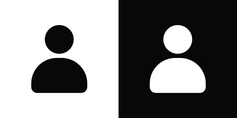 Aufkleber - User icon in flat version on black and white background