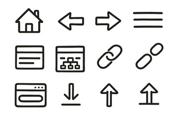 Leinwandbilder - Minimalist black icon set on yellow background for web design