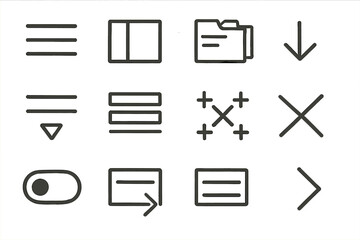 Leinwandbilder - Minimalist user interface icons on yellow background