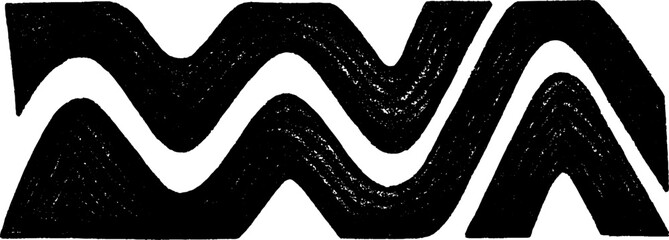 Poster - Neo folk art style zigzag chevron design for creative projects
