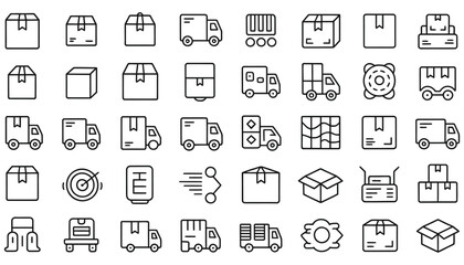 This collection of flat vector icons features business, communication, and web symbols for mobile and internet design