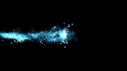 Wall Mural - blue line particles flow, blue particles, blue dust, loop transparent video, motion background