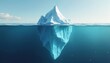 © Vadym - Iceberg illustration. Visible tip represents profit hidden costs below waterline. Metaphor for business risks, unseen challenges, financial planning. Visual concept for investment, market analysis,