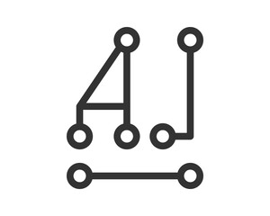 Poster - Minimalist graphic of abstract connections. Useful for illustrating networks, data, relationships, or systems. Clean, modern design for presentations or web.