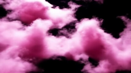 Poster - Pink smoke clouds moving against dark background. Abstract swirling magenta vapor for conceptual design or special effects footage.