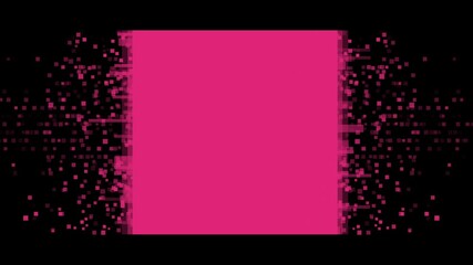 Aufkleber - Pink pixelated square minimal abstract geometric background. Seamless looping motion design. Video animation Ultra HD 4K 3840x2160