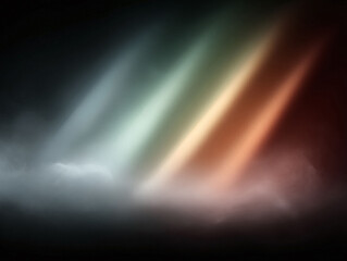 Poster - Striking abstract background with colorful light rays and smoky textures. Evokes mystery and ethereal beauty. Ideal for creative projects, presentations, or web design.