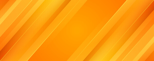 Poster - 3d orange geometric abstract background overlap layer on bright space with diagonal shape effect dec