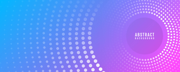 Poster - blue pink circles abstract background on bright space with dotted lines effect decoration. modern gr