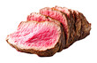© Graphic Genius - Juicy roast beef slices on a plate culinary delight kitchen setting close-up view isolated on transparent background