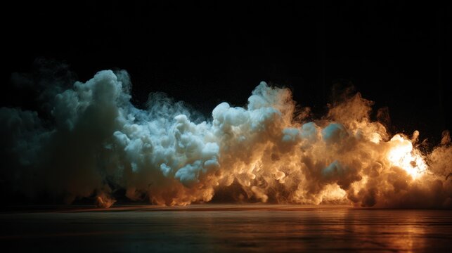 Colored smoke clouds dramatic effect
