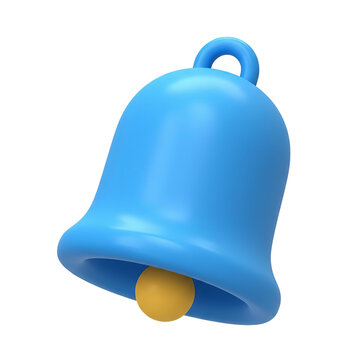 Bell Icon 3D Rendering On Transparent Background Notification Reminder