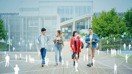 Poster - Multinational group and people network concept