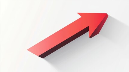 Poster - Red upward arrow pointing diagonally with shadow.