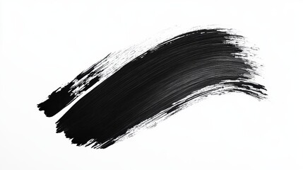 Poster - Abstract black paint brush stroke on white background. (1)