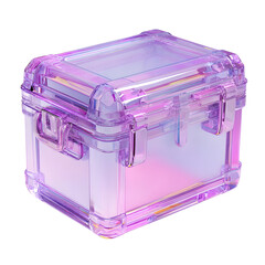 Poster - A mesmerizing iridescent crystal like safe box with a sleek minimalist design and soft glowing lighting creating an enchanting and captivating visual experience