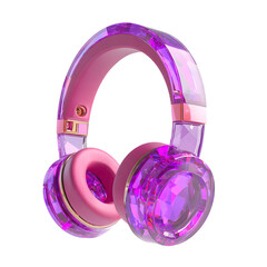 Poster - Sleek and captivating crystal inspired headphones with a vibrant high tech aesthetic and premium cutting edge style