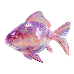 Aufkleber - A mesmerizing iridescent fish with a faceted crystal like appearance in a vibrant kaleidoscopic array of colors