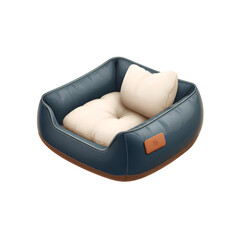 Aufkleber - Stylish and plush pet bed with a soft cream pillow and a dark blue exterior for a modern cozy look and feel