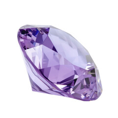 Poster - Stunning purple gemstone with intricate facets reflecting light beautifully, showcasing its vibrant color and clarity. This gem is perfect for jewelry design or decorative purposes