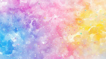 Poster - Pastel rainbow texture with glitter and sparkles.