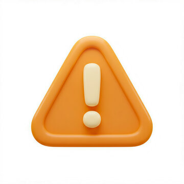 Alert Icon 3D Rendered Warning On White Background