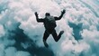 © Lesuna - Skydiver freefalling through clouds