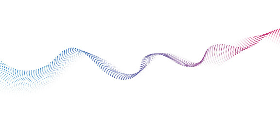 Leinwandbilder - Flowing Dot Wave halftone gradient pattern on transparent background	
