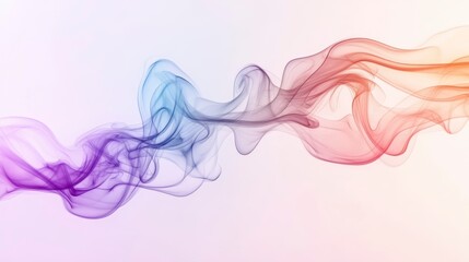 Poster - Abstract colorful smoke streams on white background.